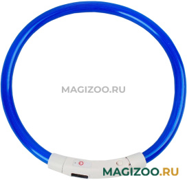 Ошейник для собак светящийся с USB-зарядкой PerseiLine Rich Breed М силикон синий 40-50 см (1 шт)