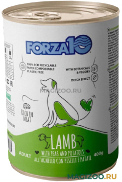 Влажный корм (консервы) FORZA10 MAINTENANCE AGNELLO CON PISELLI для взрослых собак всех пород с ягненком, горохом и картофелем (400 гр)