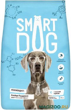 Сухой корм SMART DOG для взрослых собак всех пород с лососем и рисом (18 кг)