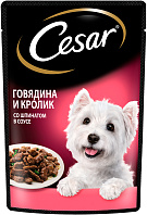CESAR для взрослых собак маленьких пород с говядиной, кроликом и шпинатом пауч (85 гр)