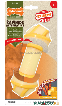 Игрушка для собак Nylabone Extreme Knot Bone Bacon & Cheese косточка с узлами экстра-жесткая с ароматом бекона и сыра L (1 шт)