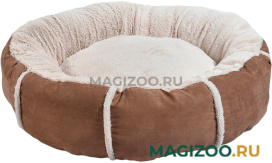 Лежак подушка для животных Pet Choice круглый с бортиком мех бежевый 56 х 56 х 15 см (1 шт)