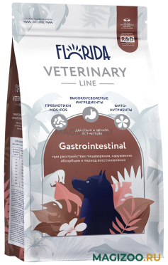 Сухой корм FLORIDA VETERINARY LINE GASTROINTESTINAL для щенков и взрослых собак при расстройствах пищеварения, нарушениях абсорбции в период восстановления (1 кг)
