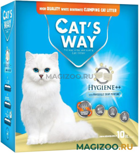 CAT'S WAY MARSEILLE SOAP наполнитель комкующийся для туалета кошек с бирюзовыми гранулами и ароматом марсельского мыла (10 л)