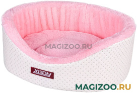Лежак для собак и кошек Xody Премиум Пунто № 1 белый/розовый 42 х 35 х 16 см (1 шт)
