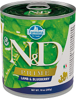 FARMINA DOG N&D PRIME ADULT LAMB & BLUEBERRY беззерновые для взрослых собак всех пород с ягненком и черникой (285 гр)