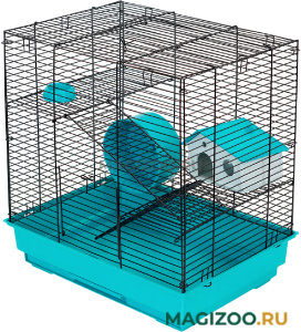 Клетка для мелких грызунов Eco Гоша-3 2 этажа бирюзовая 42 х 30 х 45 см (1 шт)