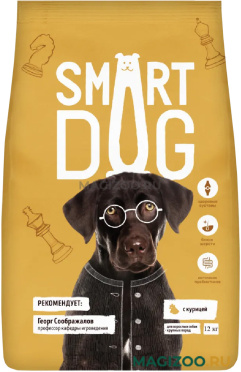 Сухой корм SMART DOG для взрослых собак крупных пород с курицей (12 кг)