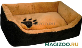 Лежак для животных ZooM Tiger прямоугольный пухлый с подушкой рыжий 72 х 53 х 20 см (1 шт)