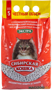 СИБИРСКАЯ КОШКА ЭКСТРА наполнитель впитывающий для длинношерстных кошек (5 л) 