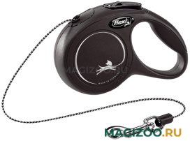 FLEXI NEW CLASSIC CAT CORD тросовый поводок-рулетка для кошек, 3 м, размер XS, черный (1 шт)