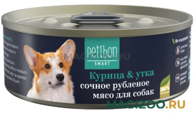 Влажный корм (консервы) PETIBON SMART для собак рубленое мясо с курицей и уткой (100 гр)