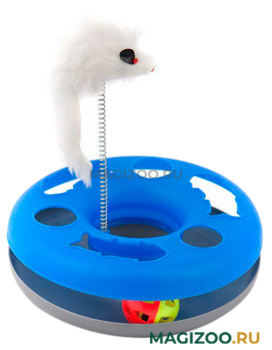 Игрушка для кошек Homecat Трек с мячом и мышкой пластик 24 х 8 см (1 шт)