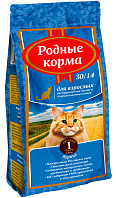 РОДНЫЕ КОРМА для взрослых кастрированных котов и стерилизованных кошек 30/14 (0,409 кг)