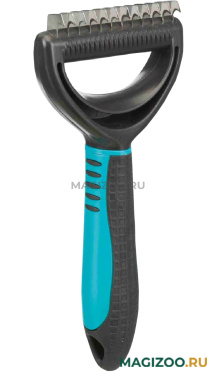 Колтунорез Trixie универсальный с пластиковой ручкой черный/бирюза 7 х 18 см (1 шт)
