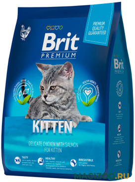 Сухой корм BRIT PREMIUM CAT KITTEN для котят с курицей и лососем (8 кг)