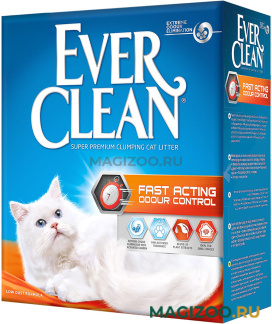 EVER CLEAN FAST ACTING наполнитель комкующийся для туалета кошек быстрого действия (6 л)