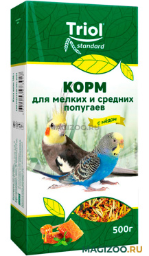 TRIOL STANDARD корм для средних и мелких попугаев с медом (500 гр)