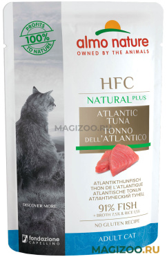 Влажный корм (консервы) ALMO NATURE CAT ALTERNATIVE для взрослых кошек с атлантическим тунцом пауч (55 гр)