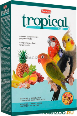PADOVAN TROPICAL PATEE корм для средних попугаев с фруктами (700 гр)