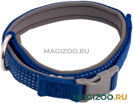 Ошейник для собак светоотражающий Каскад Premium неопреновая подкладка синий 30 мм 58 – 75 см (1 шт)