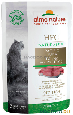 Влажный корм (консервы) ALMO NATURE CAT ALTERNATIVE для взрослых кошек с тихоокеанским тунцом пауч (55 гр)