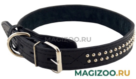 Ошейник для собак кожаный с фурнитурой черный шир. 45 мм ZooMaster (55 см)
