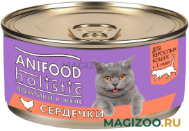 Влажный корм (консервы) ANIFOOD HOLISTIC для кошек ломтики в желе с сердечками (100 гр)