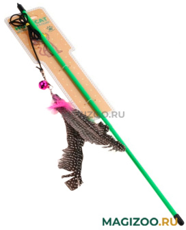 Игрушка для кошек Homecat удочка дразнилка с перьями и колокольчиком 50 см (1 шт)