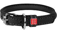 Ошейник кожаный круглый для длинношерстных собак черный 13 мм 45 – 53 см Collar WauDog Soft (1 шт)