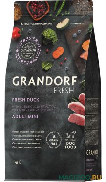 Сухой корм GRANDORF FRESH GRAIN FREE DOG ADULT MINI DUCK & SWEET POTATO беззерновой для взрослых собак маленьких пород с уткой и бататом (1 кг)