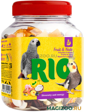 RIO FRUIT NUTS лакомство для всех видов птиц смесь фруктов и орехов (160 гр)