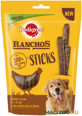 Лакомство PEDIGREE RANCHOS STICKS для собак мясные палочки с курицей (1 шт)