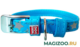 Ошейник кожаный для собак Звездочка синий 12 мм 19 – 25 см Collar WauDog Glamour (1 шт)