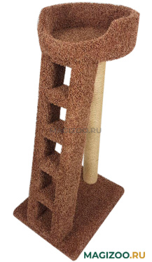 Когтеточка Лежанка с лестницей Пушок ковролин греча (1 шт) 