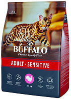 MR.BUFFALO ADULT SENSITIVE для взрослых кошек с чувствительным пищеварением с индейкой (1,8 кг)