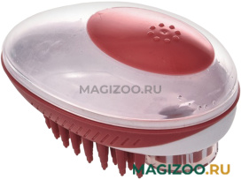 Щетка M-Pets Rubeaz для мытья животных с дозатором для мыла красная 1,5 х 7,5 см (1 шт)