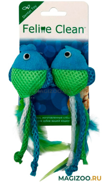 Игрушка для кошек Feline Clean Dental Рыбки с лентами и перьями (1 уп)