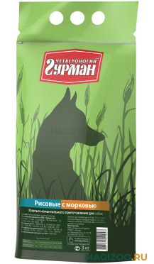 ЧЕТВЕРОНОГИЙ ГУРМАН каша для взрослых собак Рисовые хлопья с морковью (3 кг)