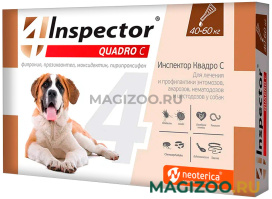 INSPECTOR QUADRO C капли для собак весом от 40 до 60 кг против внутренних и внешних паразитов (1 пипетка)