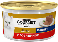GOURMET GOLD для взрослых кошек паштет с говядиной  (85 гр)