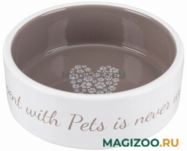 Миска керамическая Trixie Pet's Home кремовая/темно-серая 0,3 л (1 шт) 