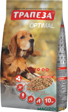 Сухой корм ТРАПЕЗА ОПТИМАЛЬ для взрослых собак всех пород живущих дома (10 кг)