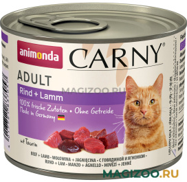 Влажный корм (консервы) ANIMONDA CARNY ADULT RIND & LAMM для взрослых кошек с говядиной и ягненком (200 гр)