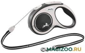 FLEXI NEW COMFORT CORD тросовый поводок рулетка для животных 5 м размер S черный (1 шт)