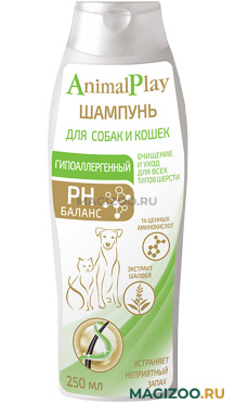 Шампунь для собак и кошек гипоаллергенный Animal Play с аминокислотами и экстрактом шалфея 250 мл (1 шт)