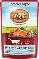 NATURE'S TABLE для взрослых кошек с лососем в соусе пауч (85 гр)
