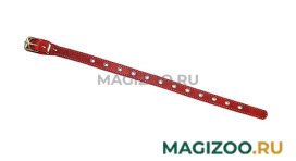 Ошейник для собак кожаный универсальный красный 44 см x 20 мм Аркон (1 шт)