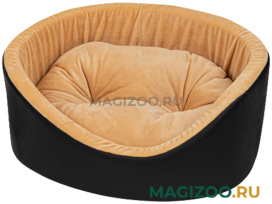 Лежак для собак и кошек Xody Премиум № 0 экокожа черный 38 х 26 х 14 см (1 шт)