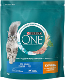 PURINA ONE для пожилых кошек старше 11 лет с курицей и цельными злаками (0,75 кг)